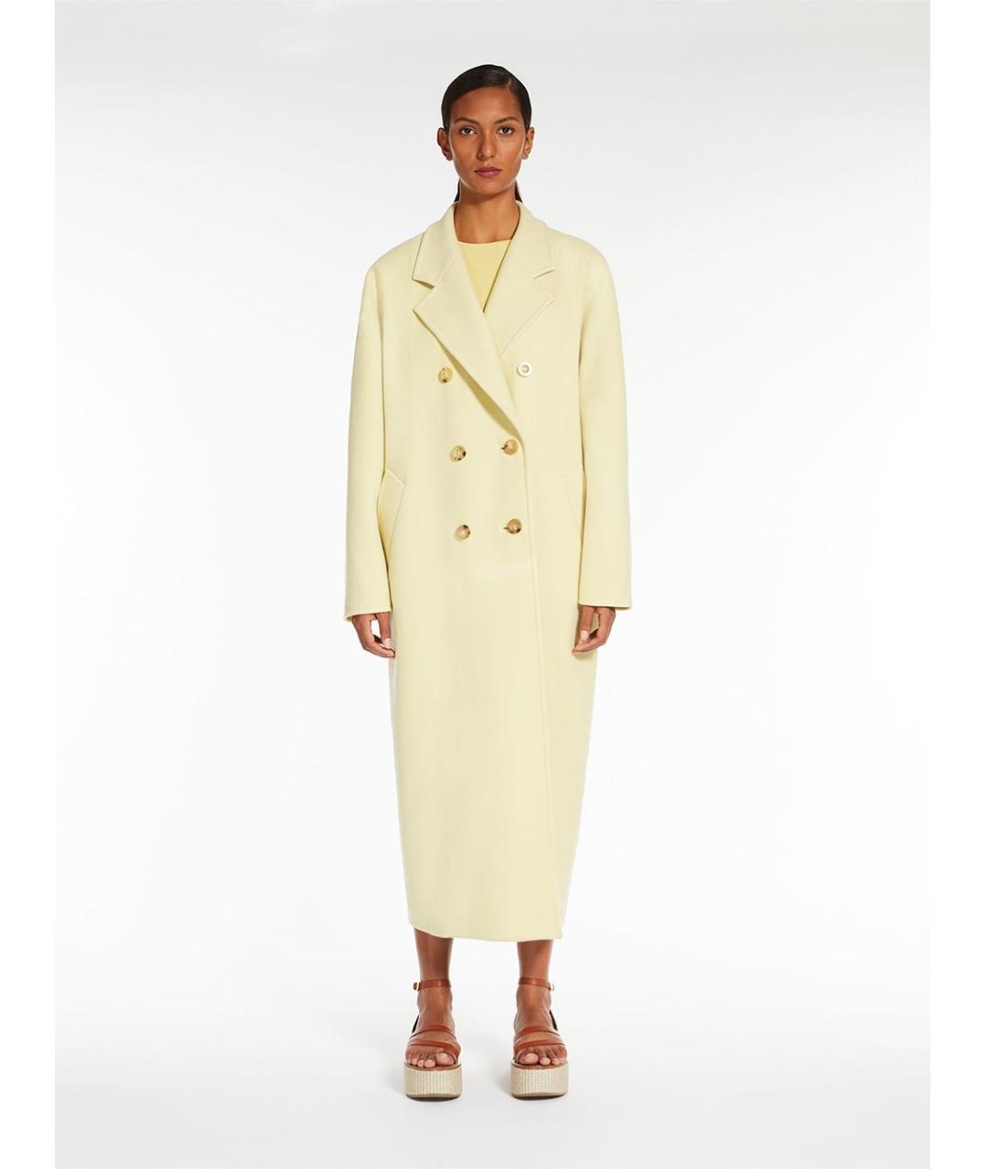 MAX MARA Желтое шерстяное пальто, фото 2