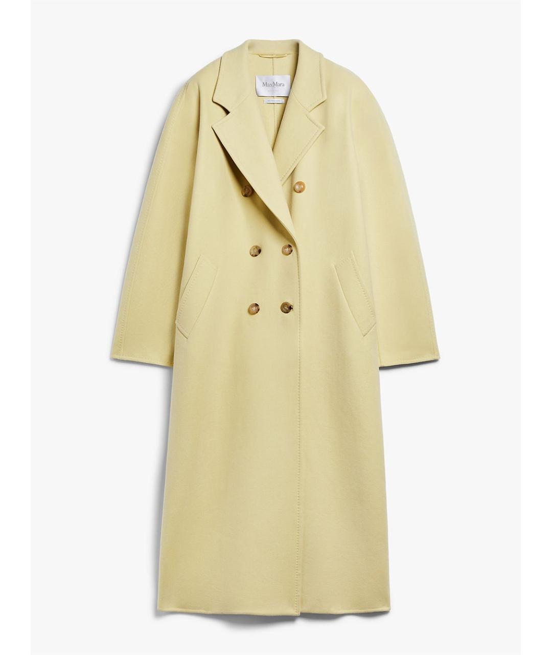 MAX MARA Желтое шерстяное пальто, фото 4