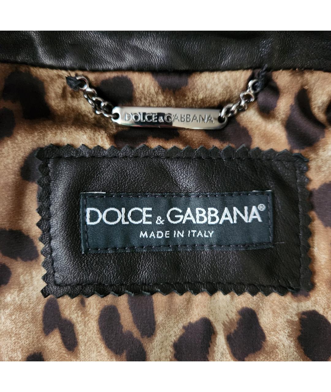 DOLCE&GABBANA Черная кожаная куртка, фото 3