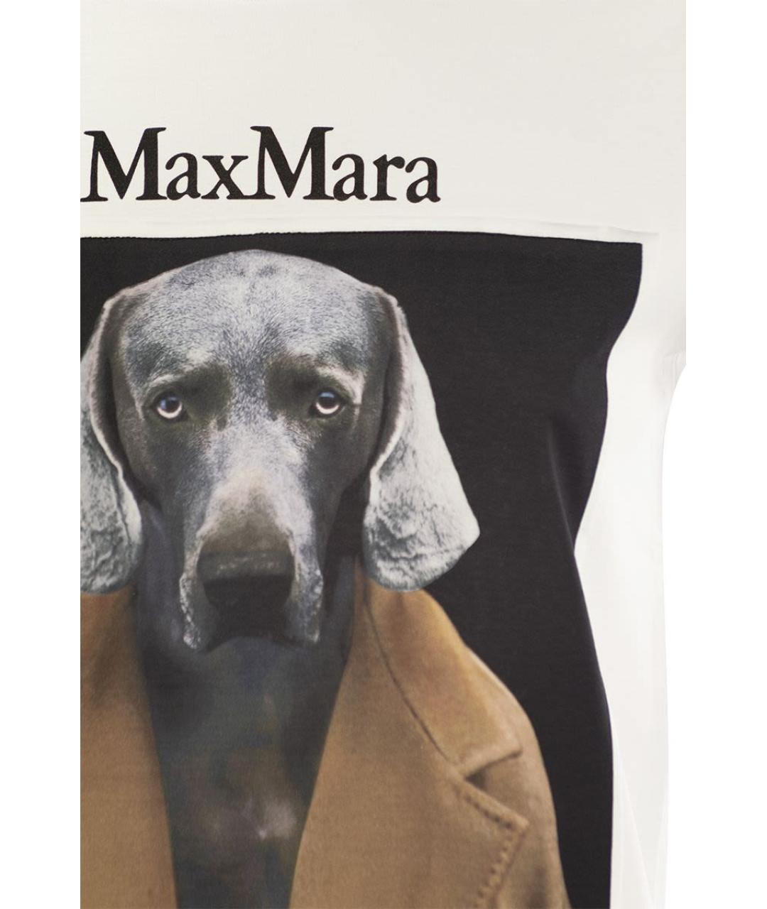 MAX MARA Белая хлопковая футболка, фото 4