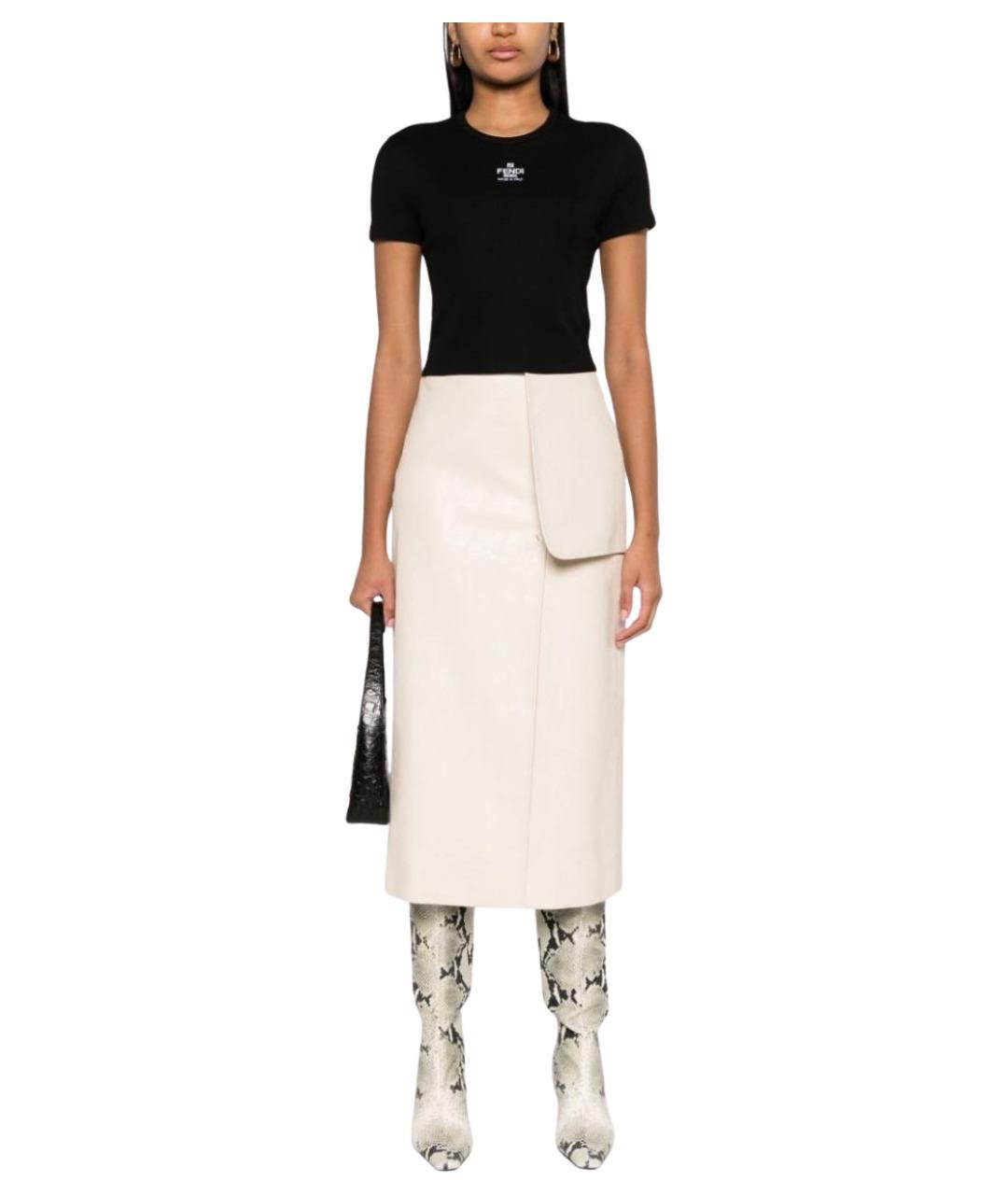 FENDI Черная хлопковая футболка, фото 4