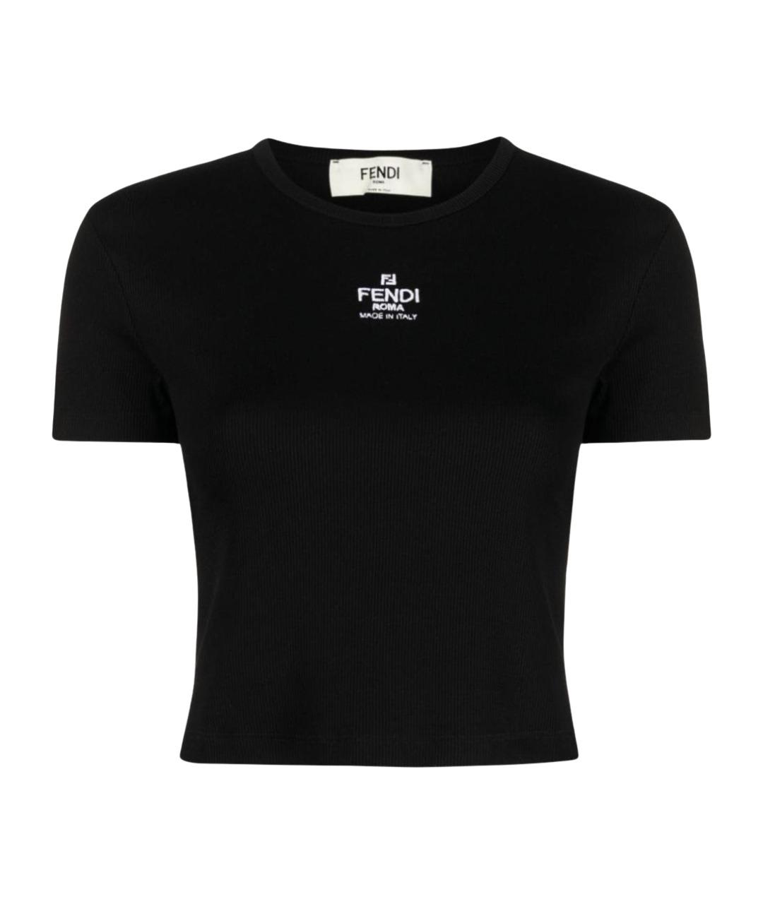 FENDI Черная хлопковая футболка, фото 1