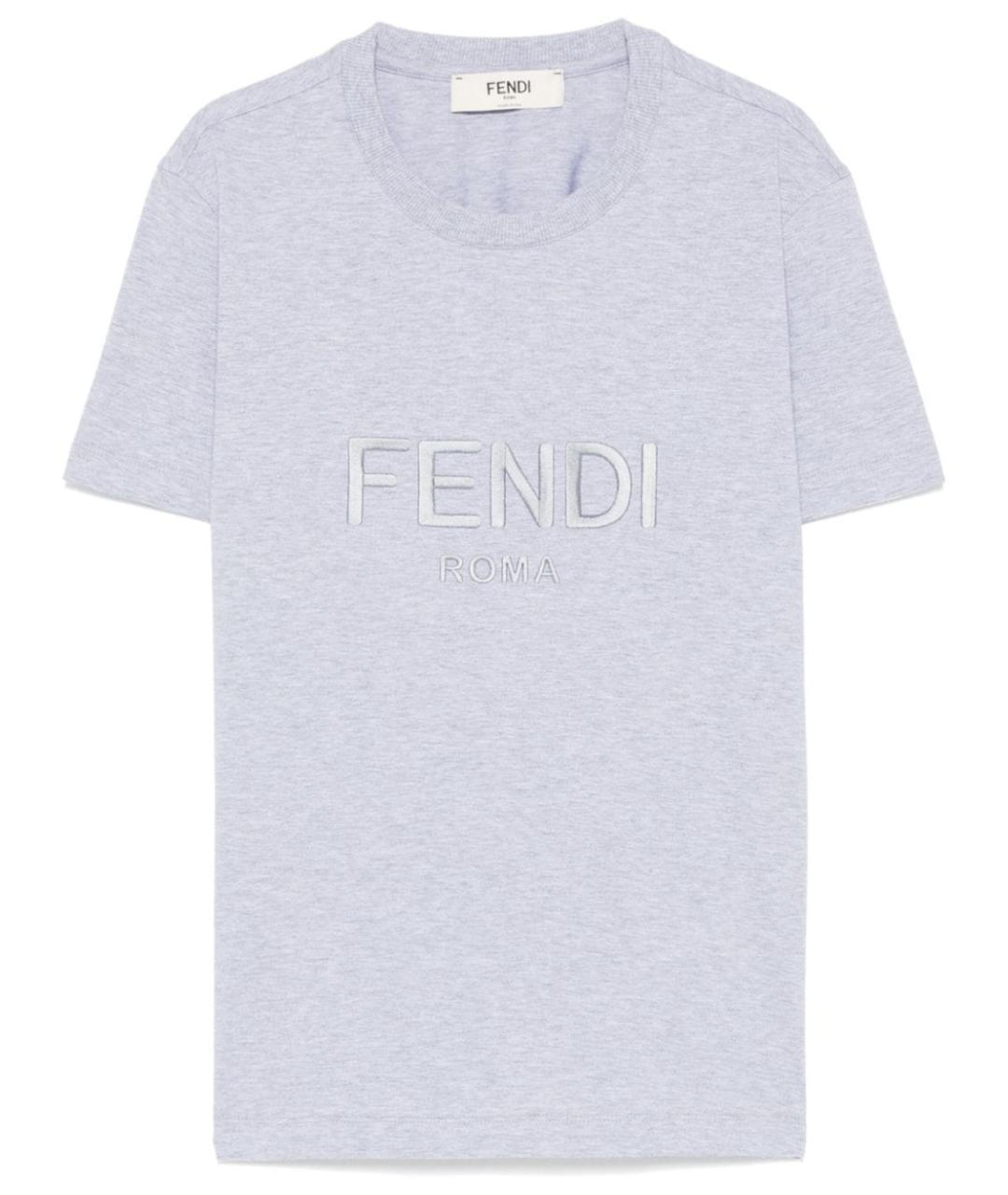 FENDI Серая хлопковая футболка, фото 1