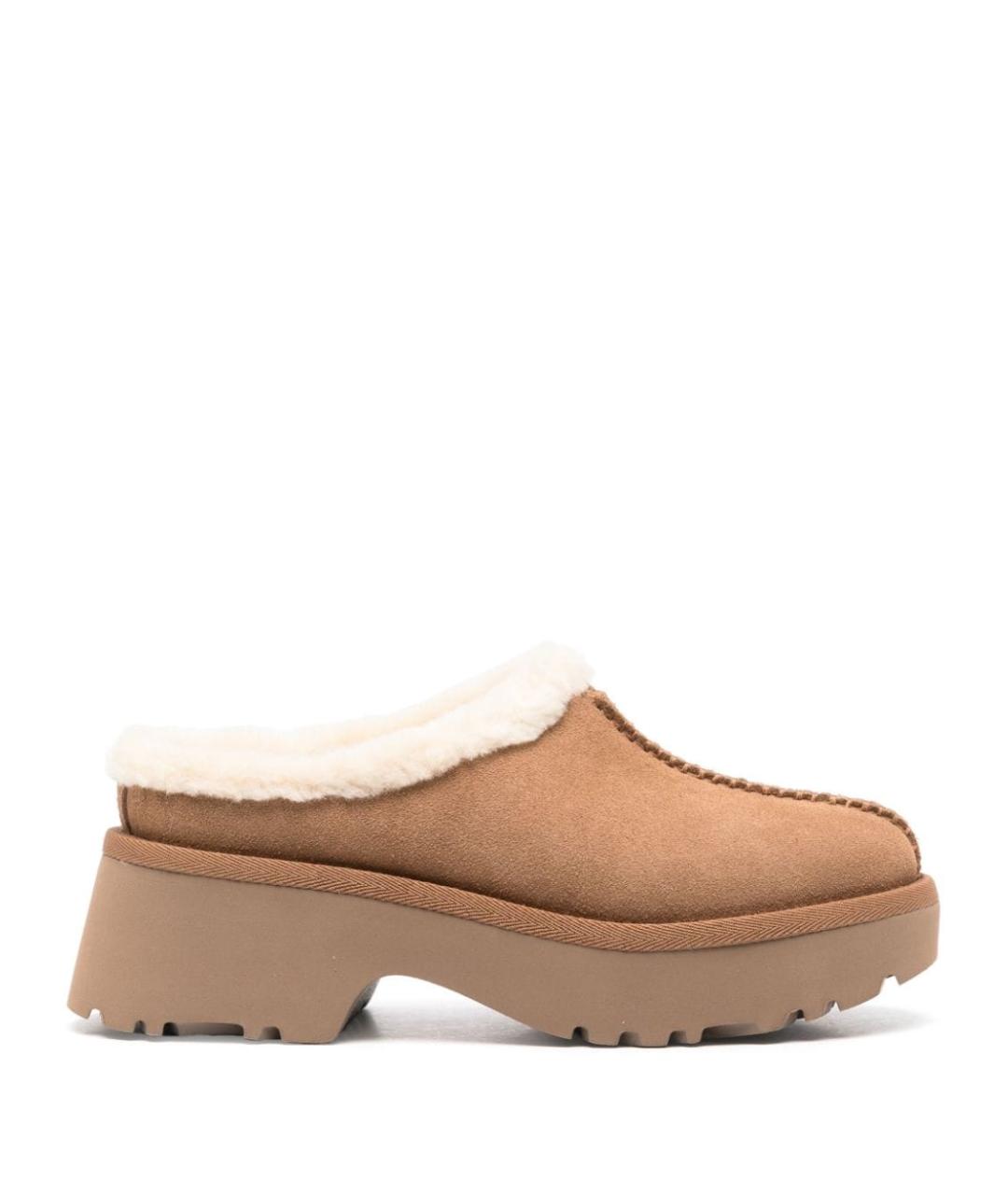 UGG AUSTRALIA Бежевые кожаные сабо, фото 1