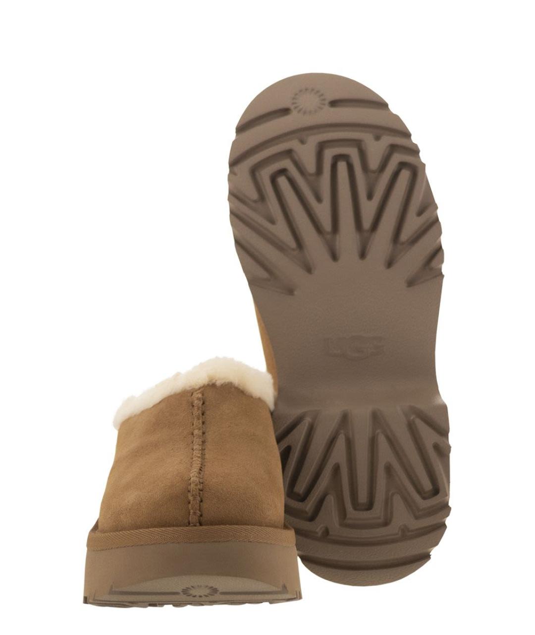 UGG AUSTRALIA Бежевые кожаные сабо, фото 5