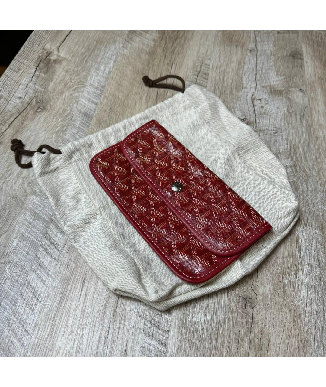 GOYARD Красный кошелек, фото 5
