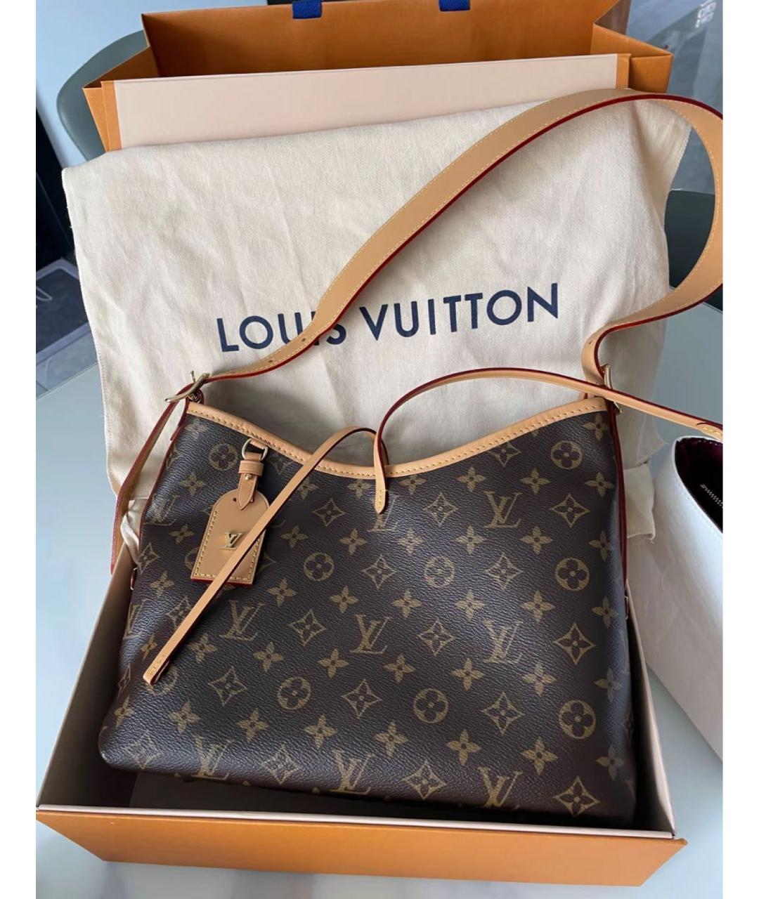 LOUIS VUITTON Коричневая кожаная сумка через плечо, фото 7