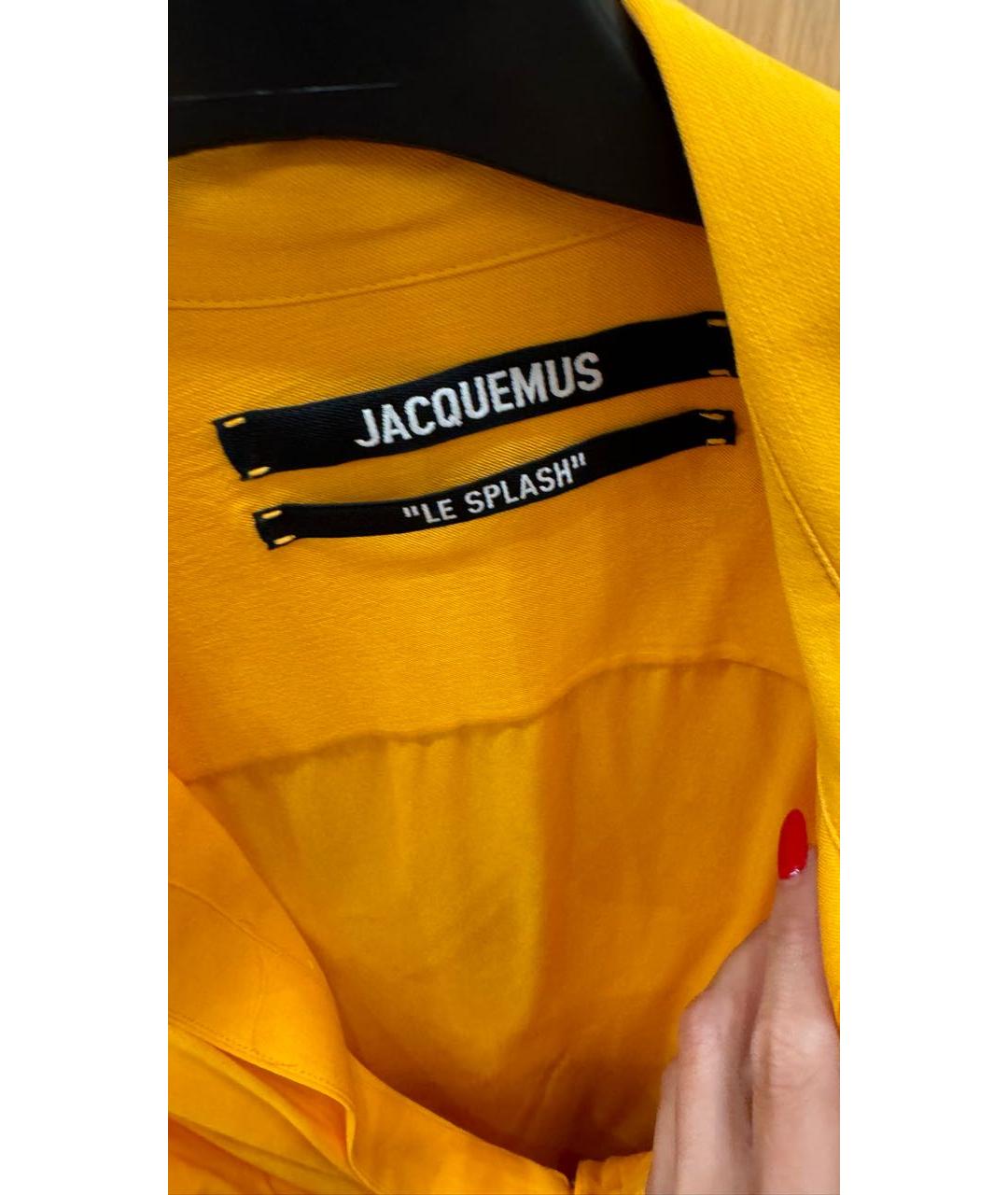 JACQUEMUS Оранжевое вискозное повседневное платье, фото 3