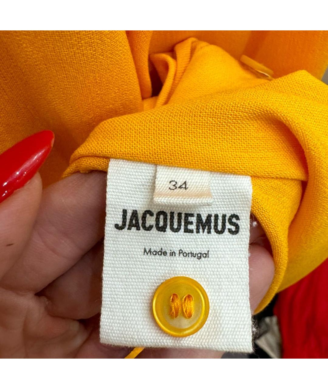 JACQUEMUS Оранжевое вискозное повседневное платье, фото 4