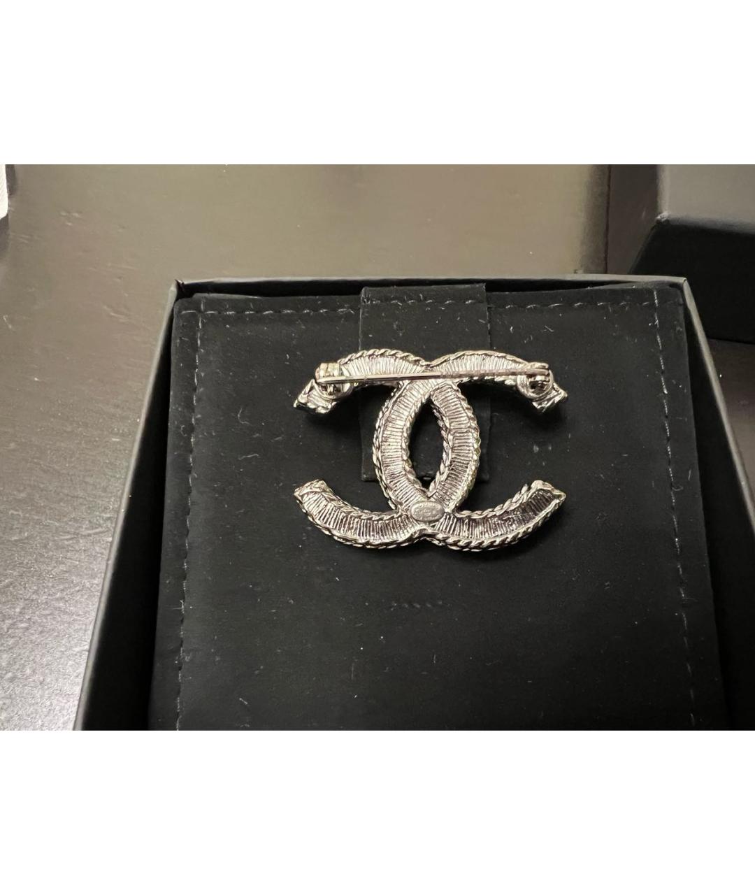 CHANEL Серебряная металлическая булавка / брошь, фото 4