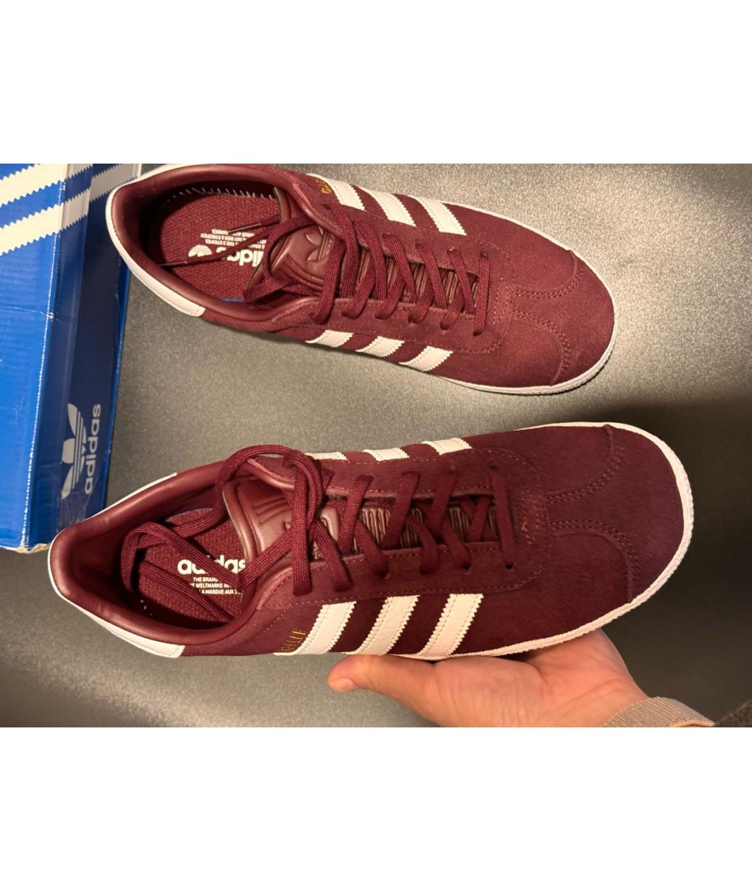 ADIDAS Бордовые замшевые кеды, фото 2