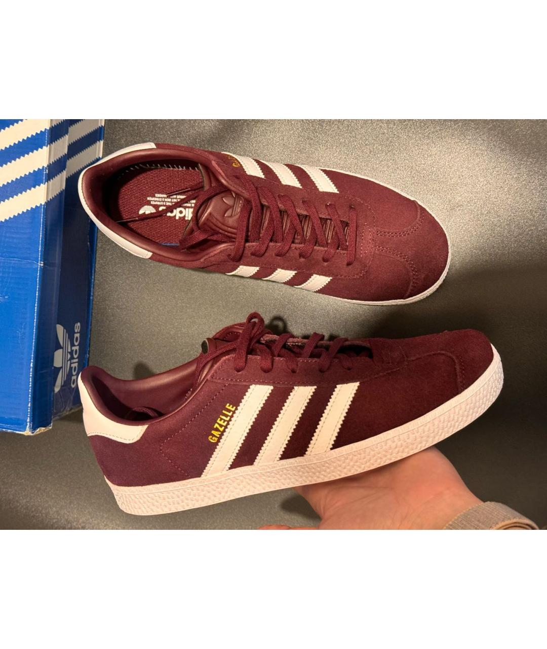 ADIDAS Бордовые замшевые кеды, фото 6