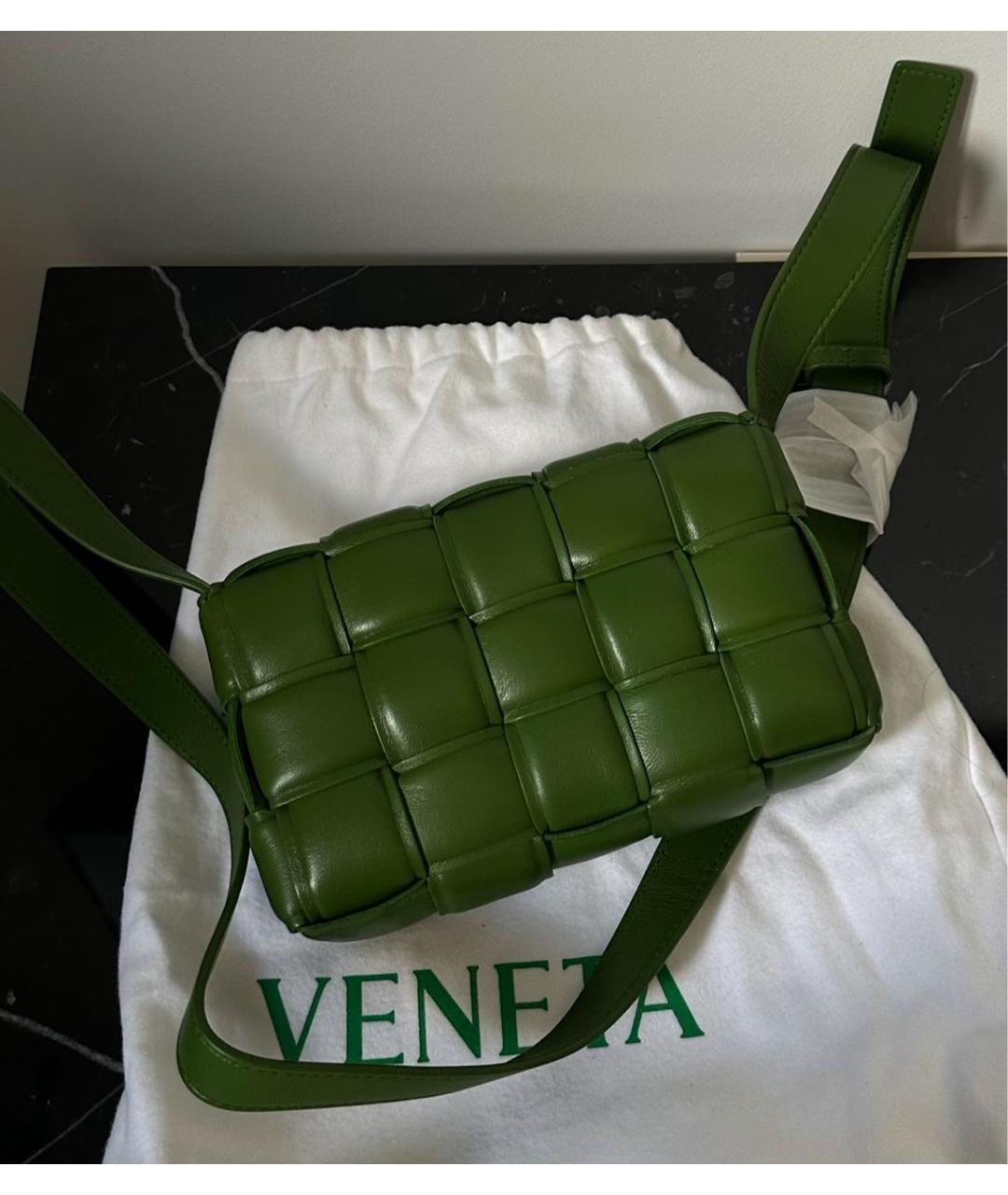 BOTTEGA VENETA Зеленая кожаная сумка через плечо, фото 2