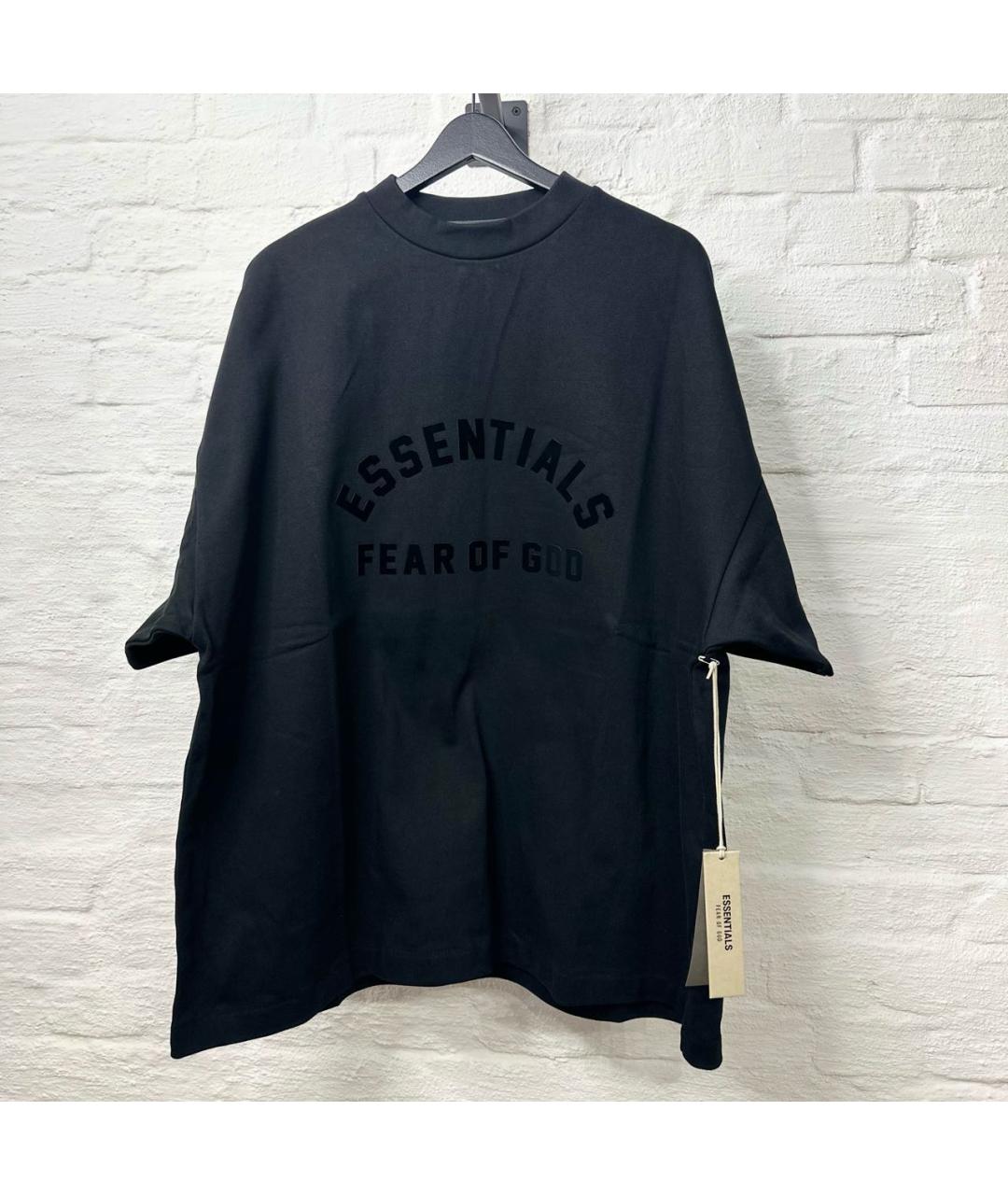 FEAR OF GOD ESSENTIALS Черная хлопковая футболка, фото 5