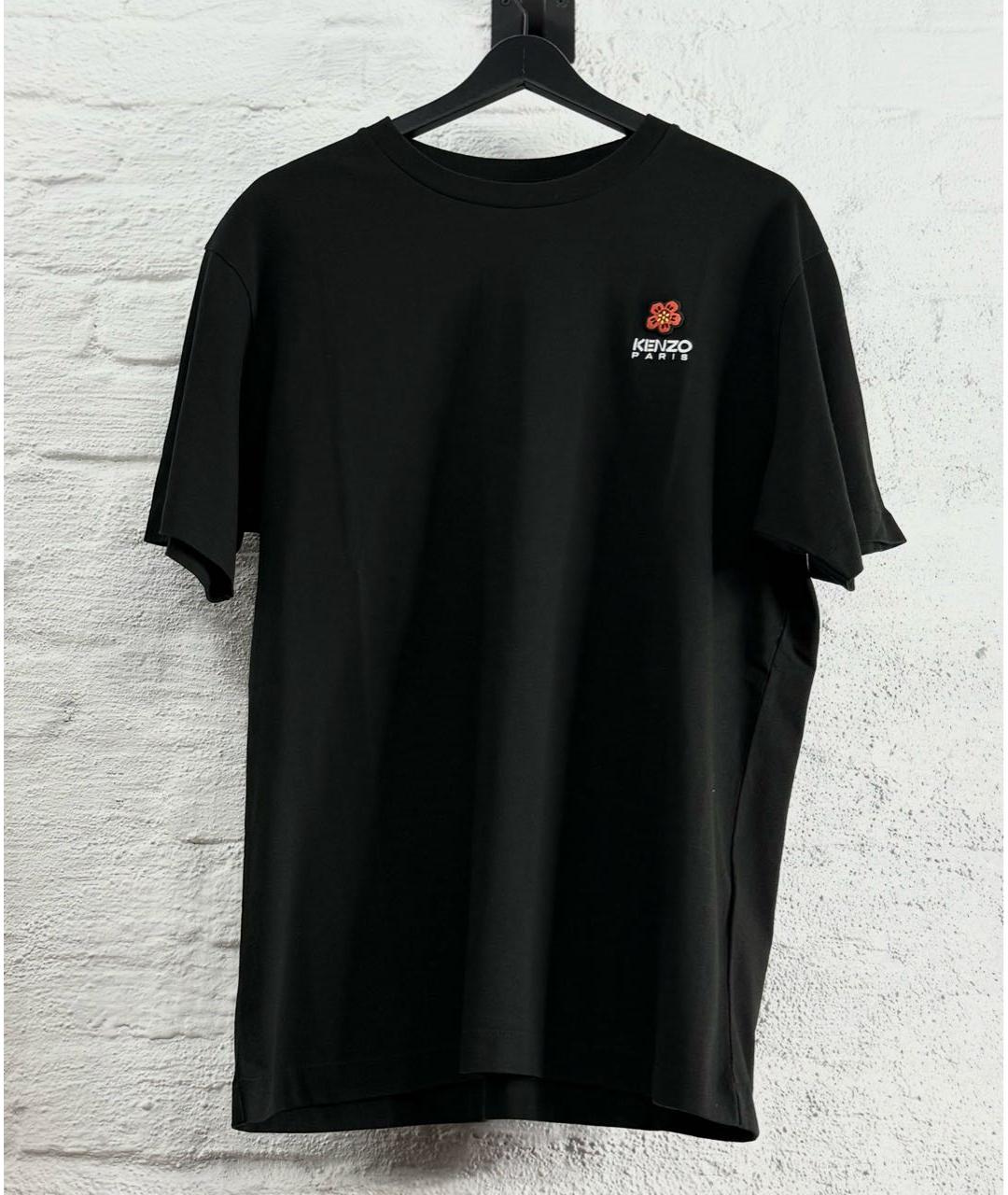 KENZO Черная хлопковая футболка, фото 2