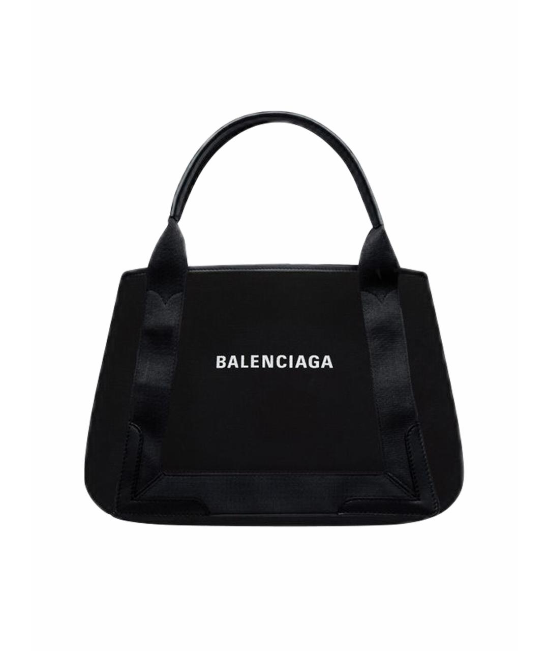BALENCIAGA Черная хлопковая сумка тоут, фото 1