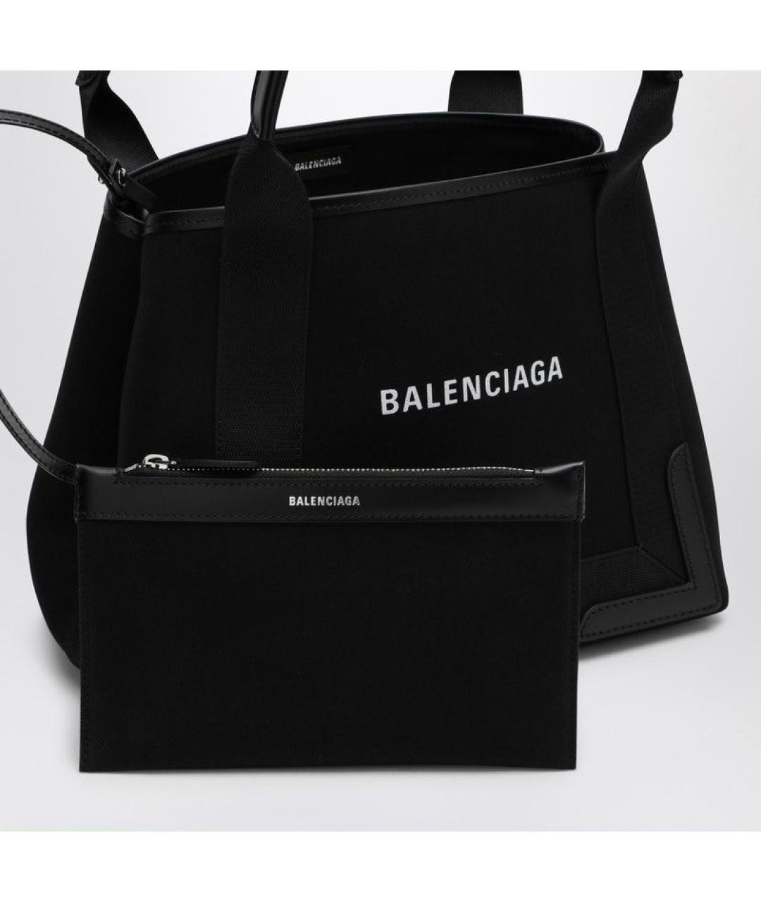 BALENCIAGA Черная хлопковая сумка тоут, фото 5