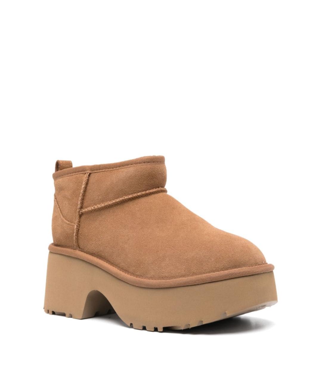 UGG AUSTRALIA Бежевые кожаные ботинки, фото 4