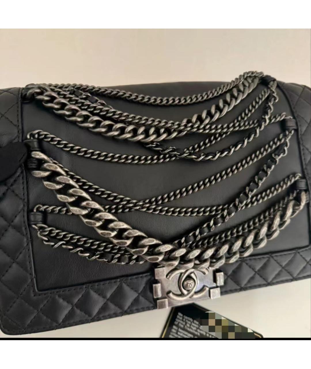 CHANEL Черная кожаная сумка через плечо, фото 6