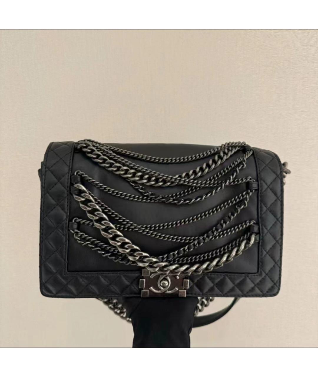 CHANEL Черная кожаная сумка через плечо, фото 10
