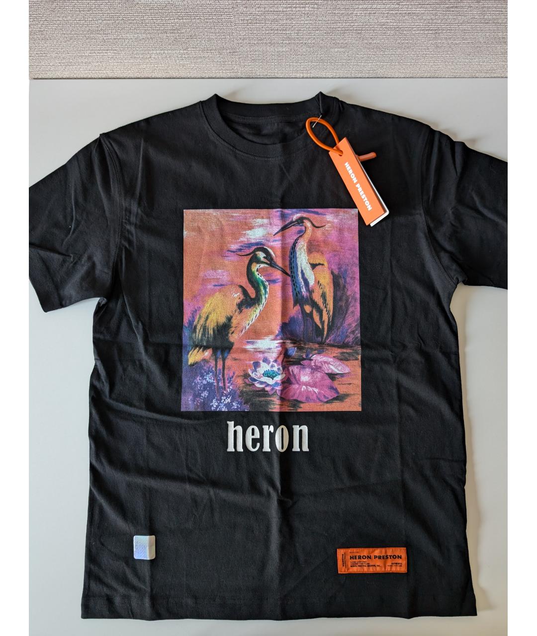 HERON PRESTON Черная хлопковая футболка, фото 2