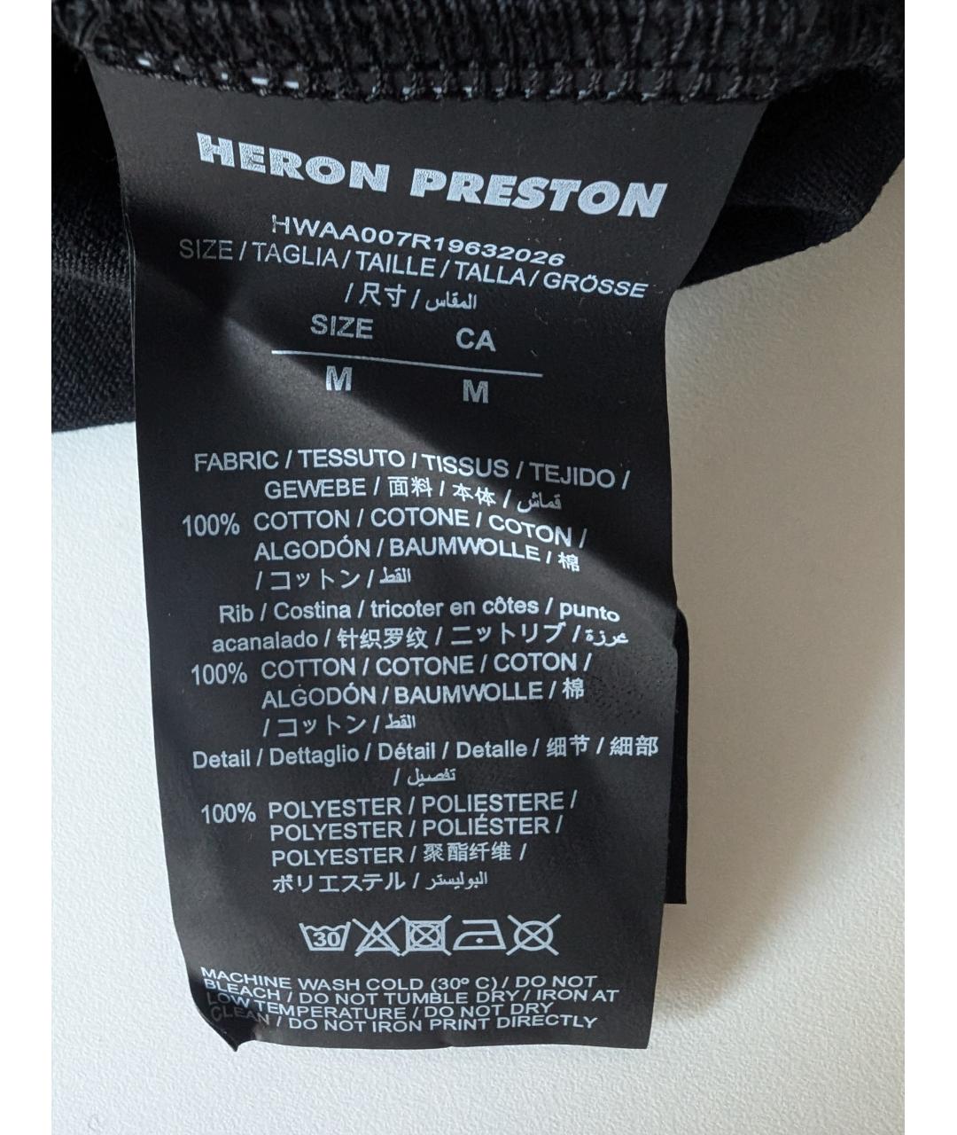 HERON PRESTON Черная хлопковая футболка, фото 8