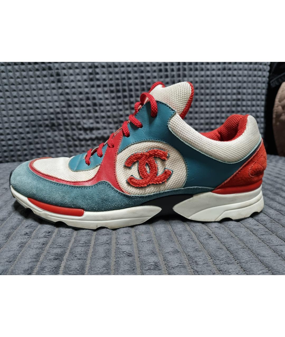 CHANEL Бирюзовые кроссовки, фото 8