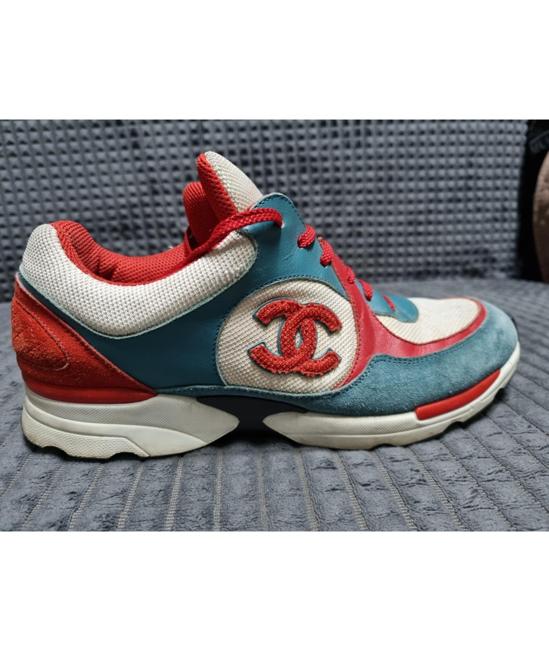 CHANEL Бирюзовые кроссовки, фото 9