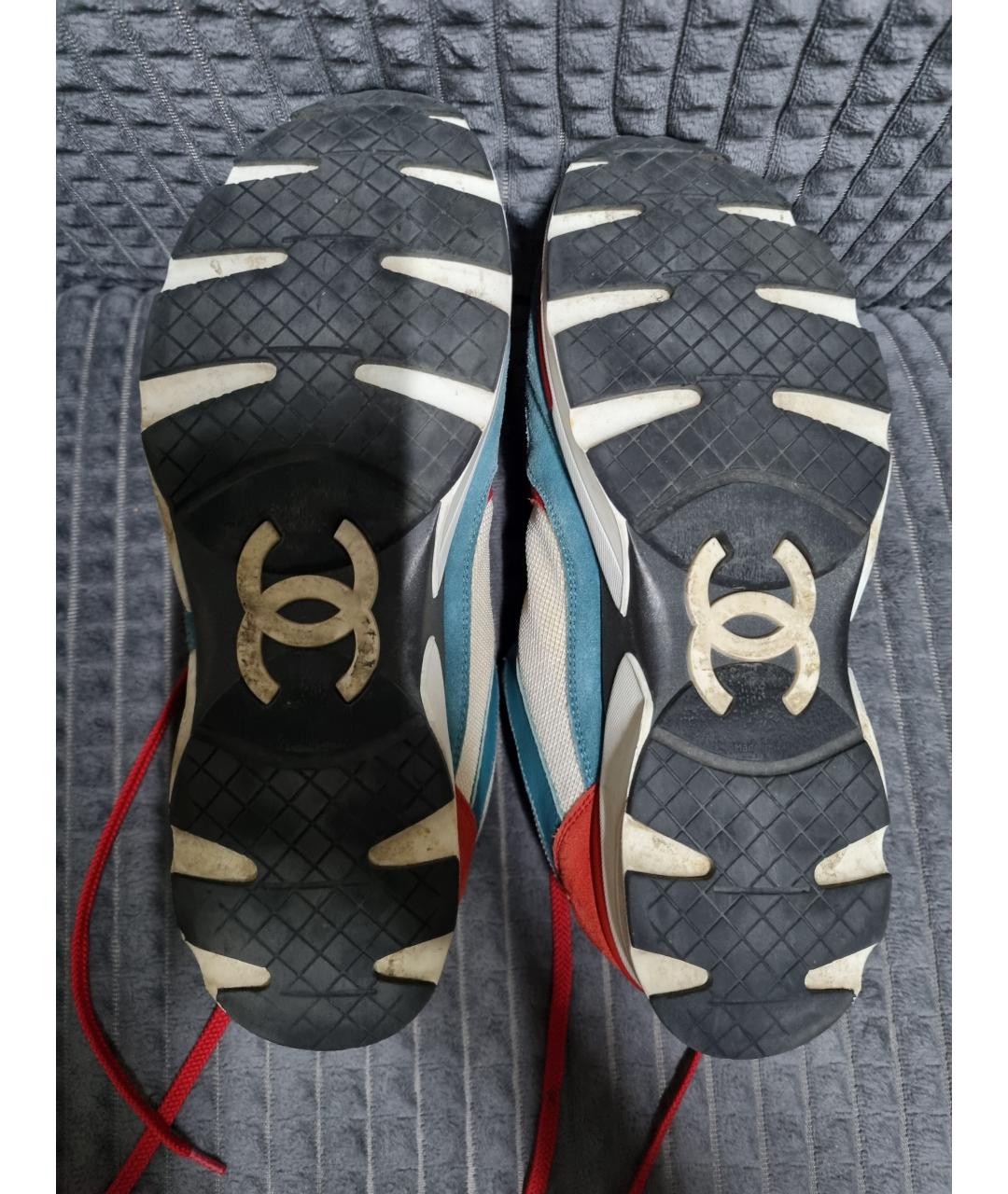 CHANEL Бирюзовые кроссовки, фото 6