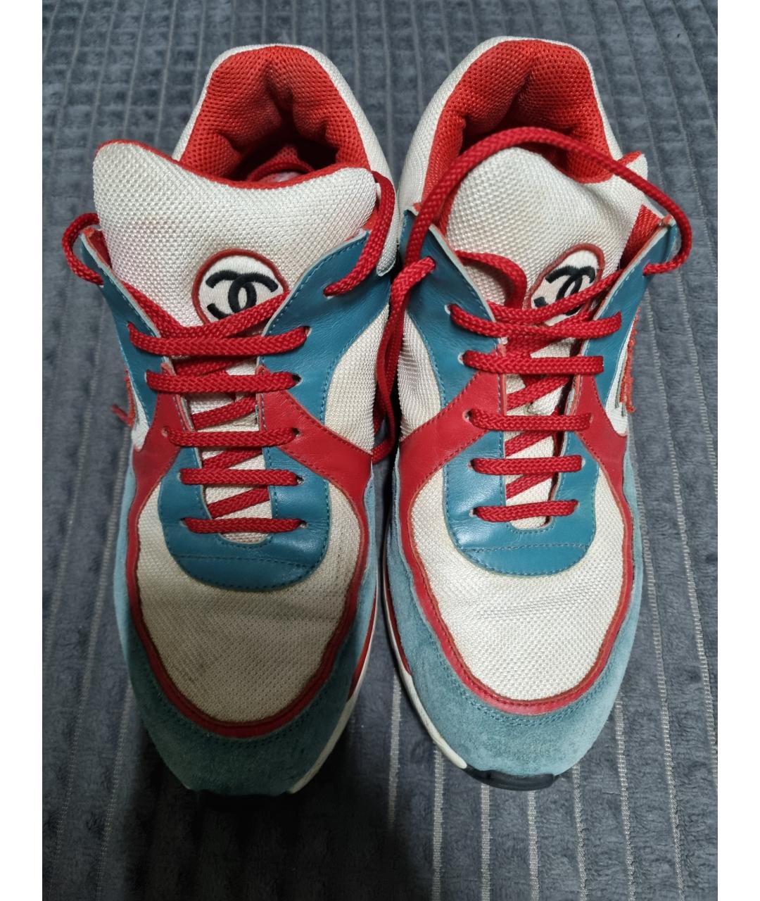 CHANEL Бирюзовые кроссовки, фото 4