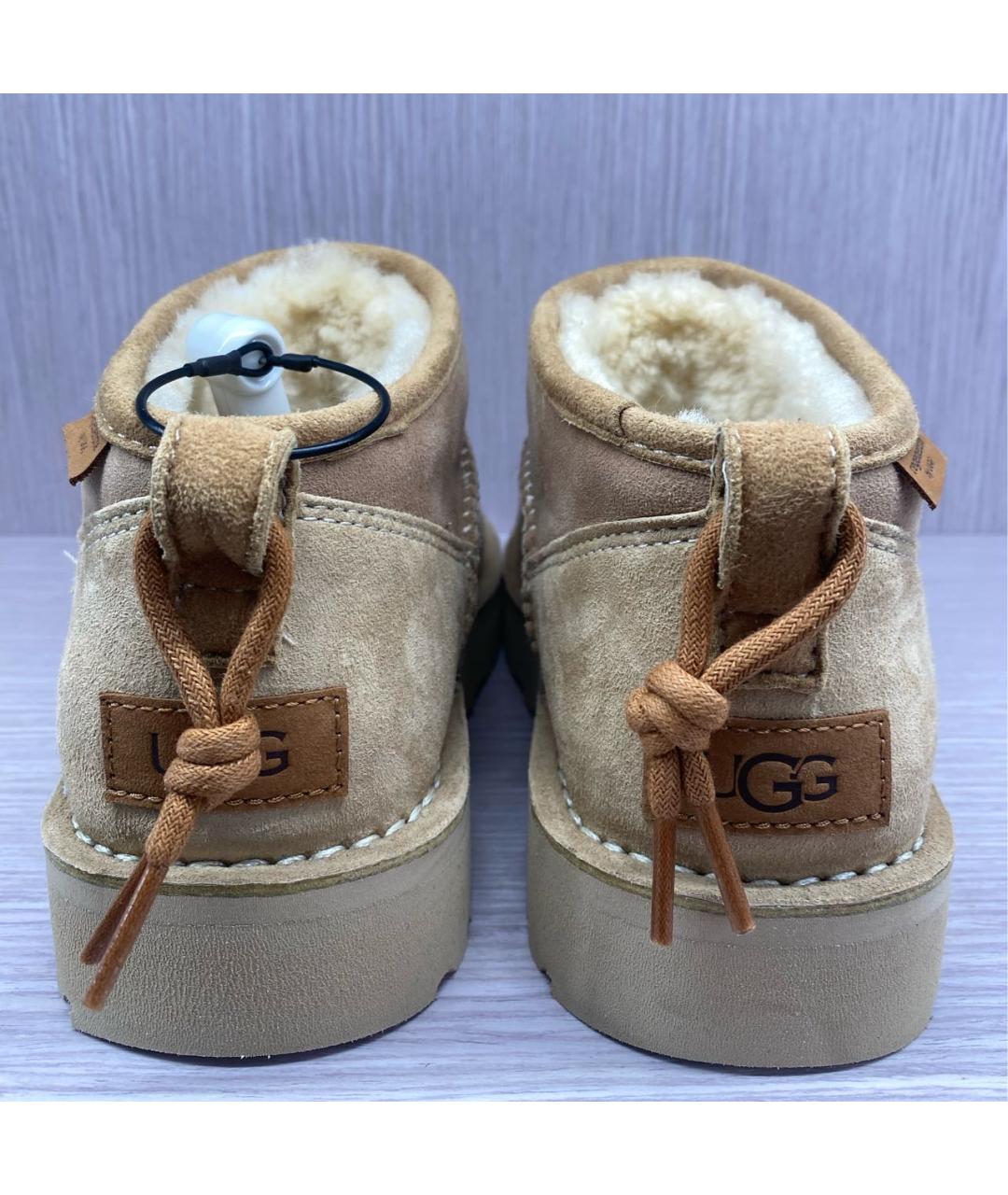 UGG AUSTRALIA Бежевые замшевые ботинки, фото 4