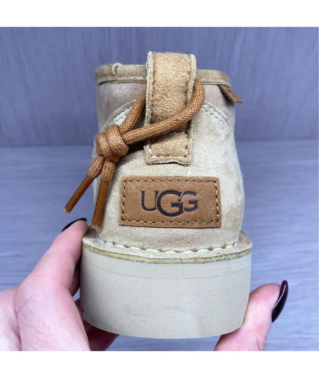 UGG AUSTRALIA Бежевые замшевые ботинки, фото 7