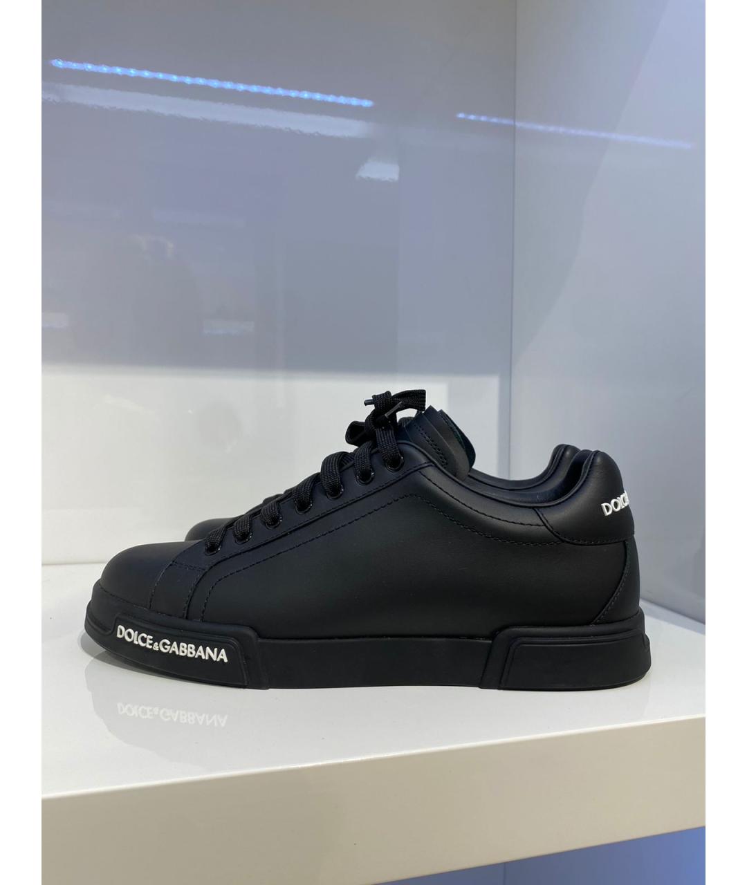 DOLCE&GABBANA Черные низкие кроссовки / кеды, фото 4