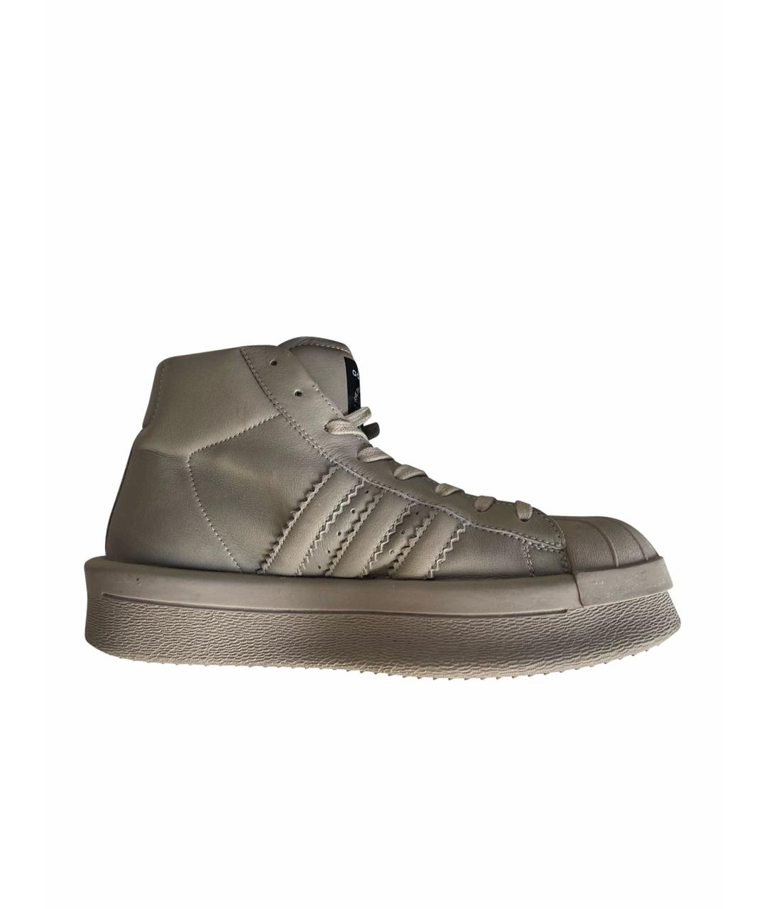 ADIDAS BY RICK OWENS Бежевые высокие кроссовки / кеды, фото 1