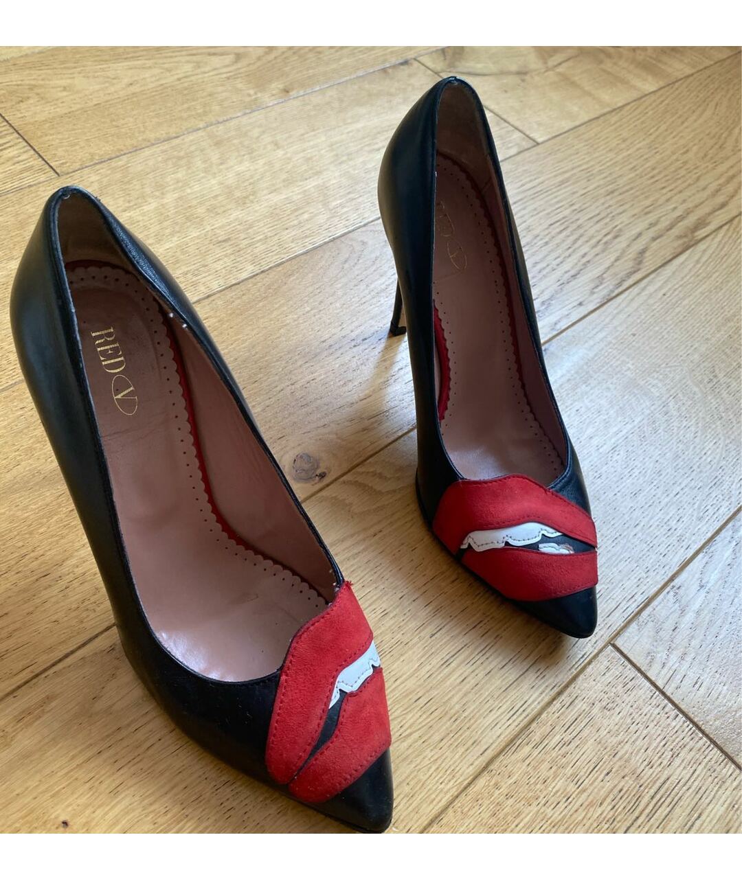 RED VALENTINO Черные кожаные туфли, фото 3