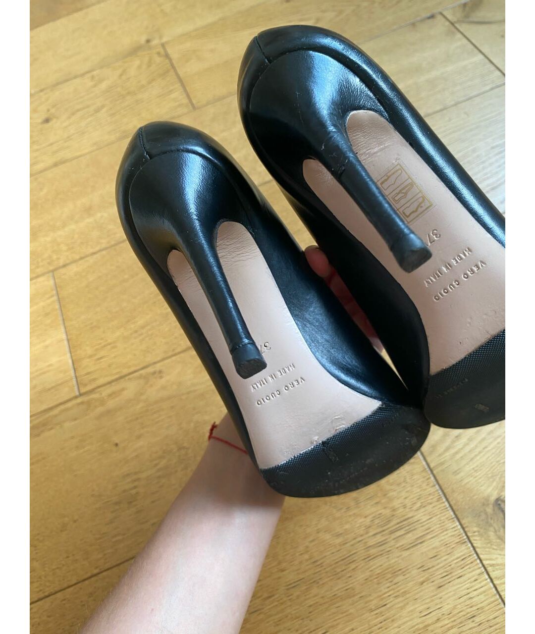 RED VALENTINO Черные кожаные туфли, фото 6