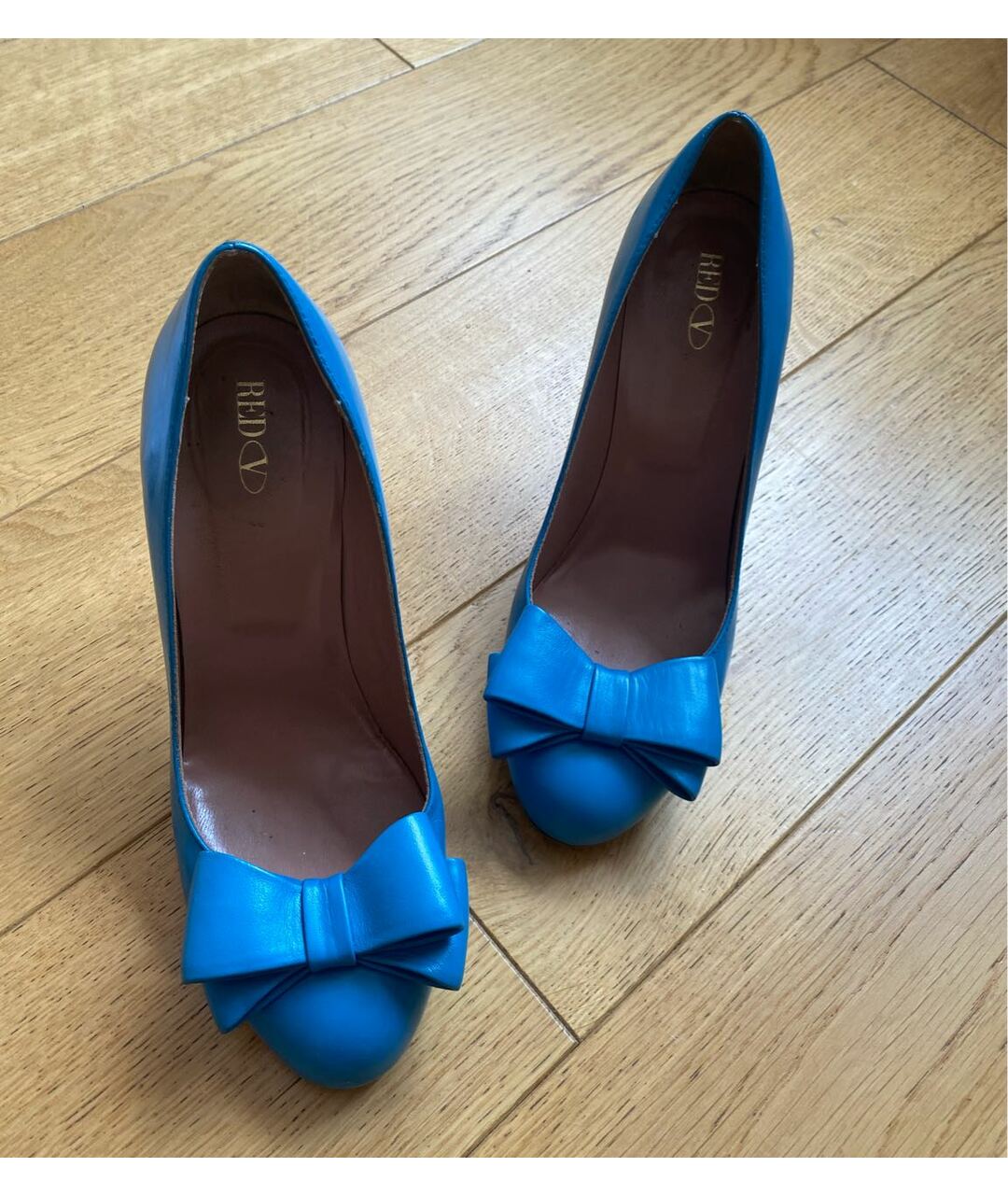 RED VALENTINO Голубые кожаные туфли, фото 3