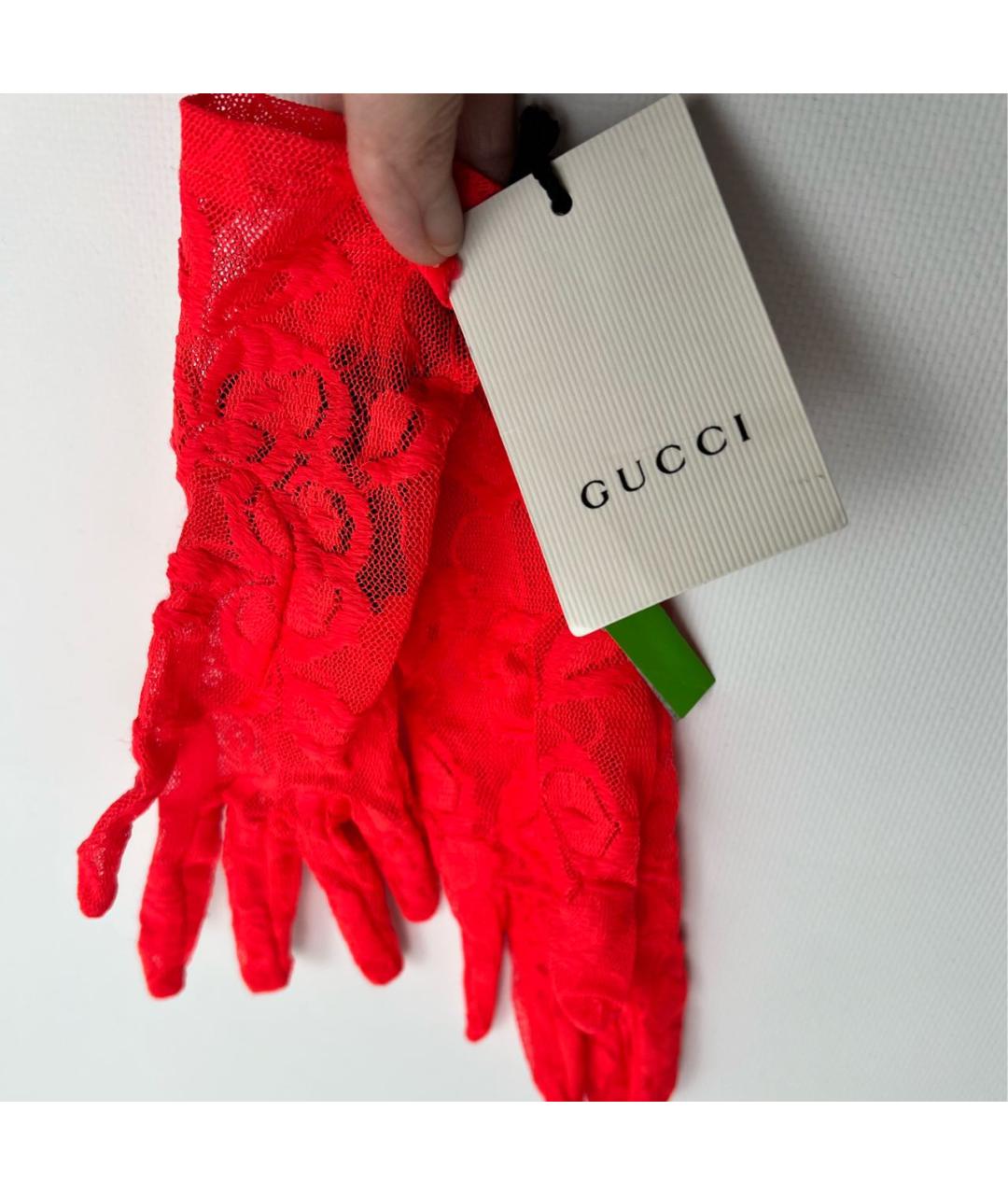 GUCCI Красные перчатки, фото 3