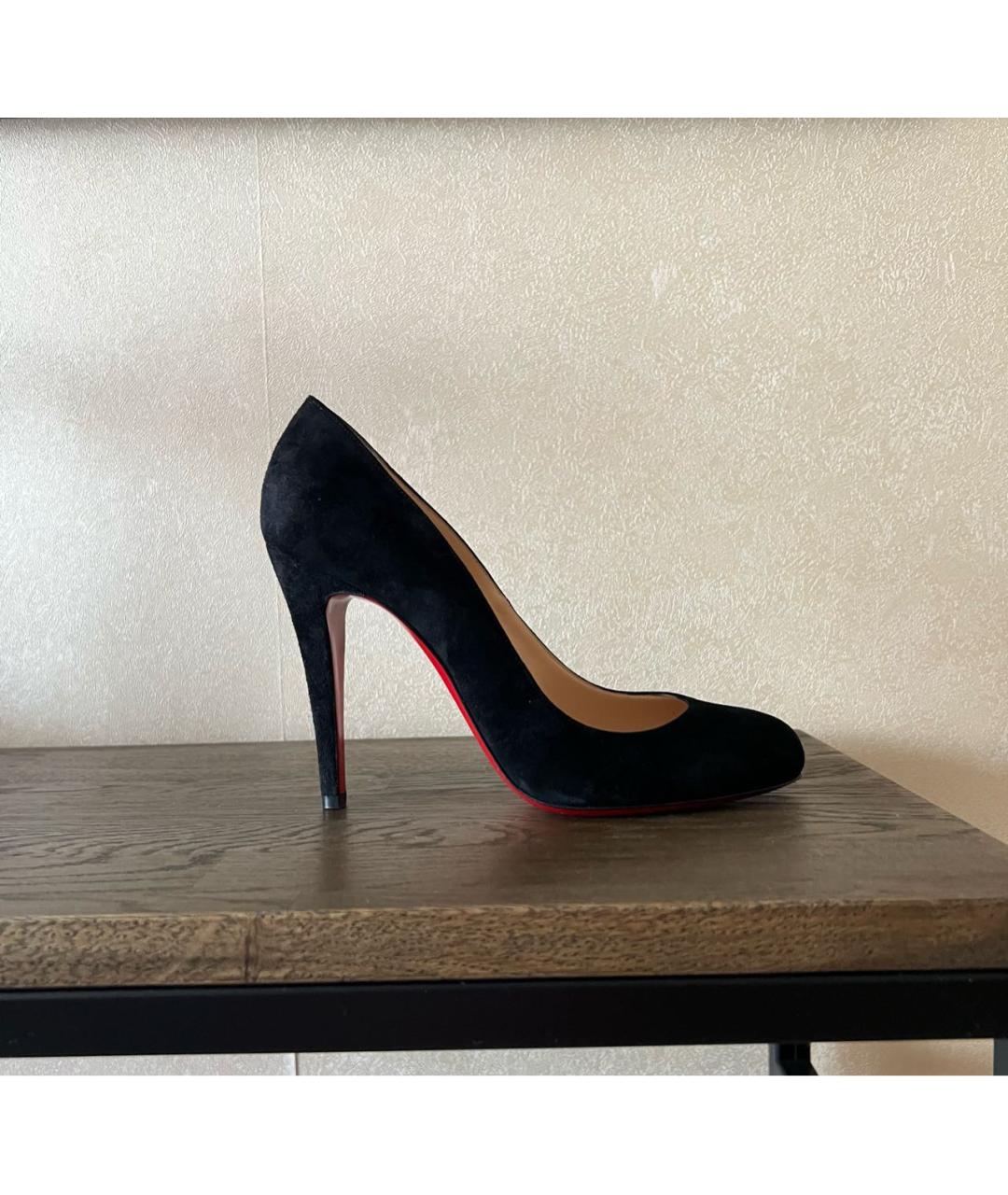 CHRISTIAN LOUBOUTIN Черные замшевые туфли, фото 9