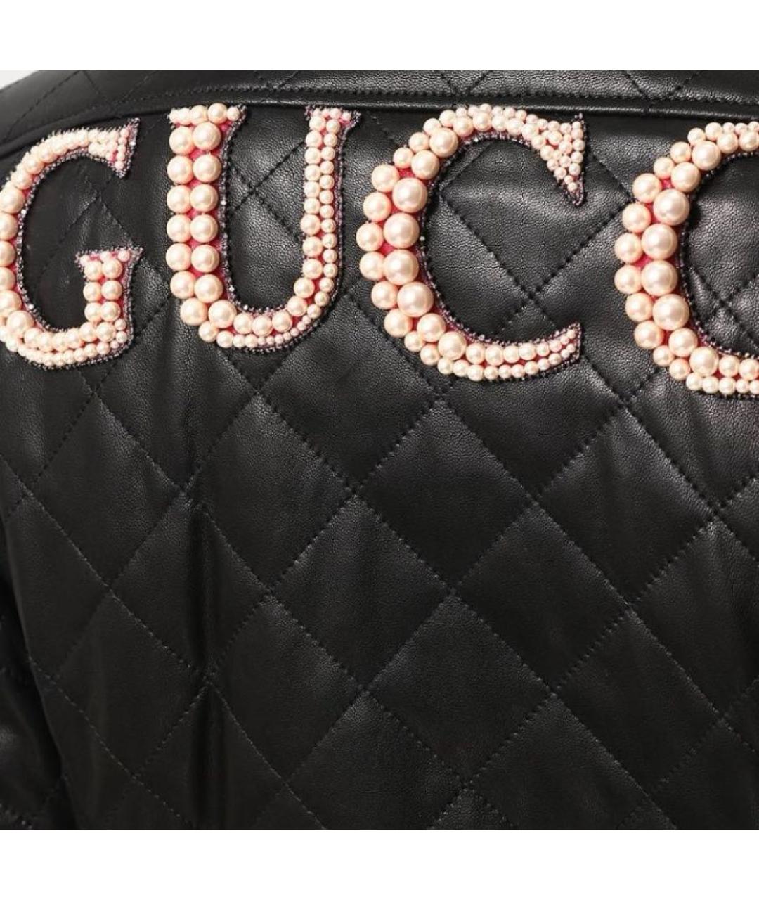 GUCCI Черная кожаная куртка, фото 4