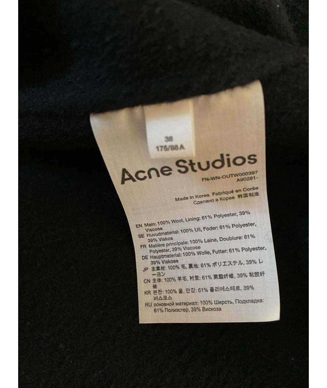 ACNE STUDIOS Черное шерстяное пальто, фото 5