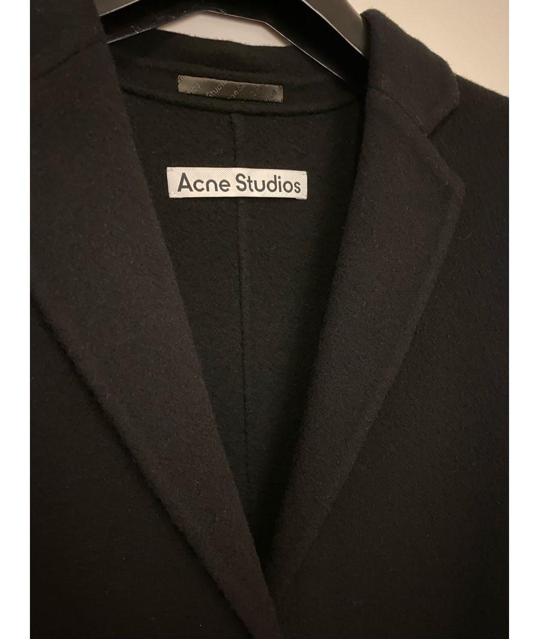 ACNE STUDIOS Черное шерстяное пальто, фото 3