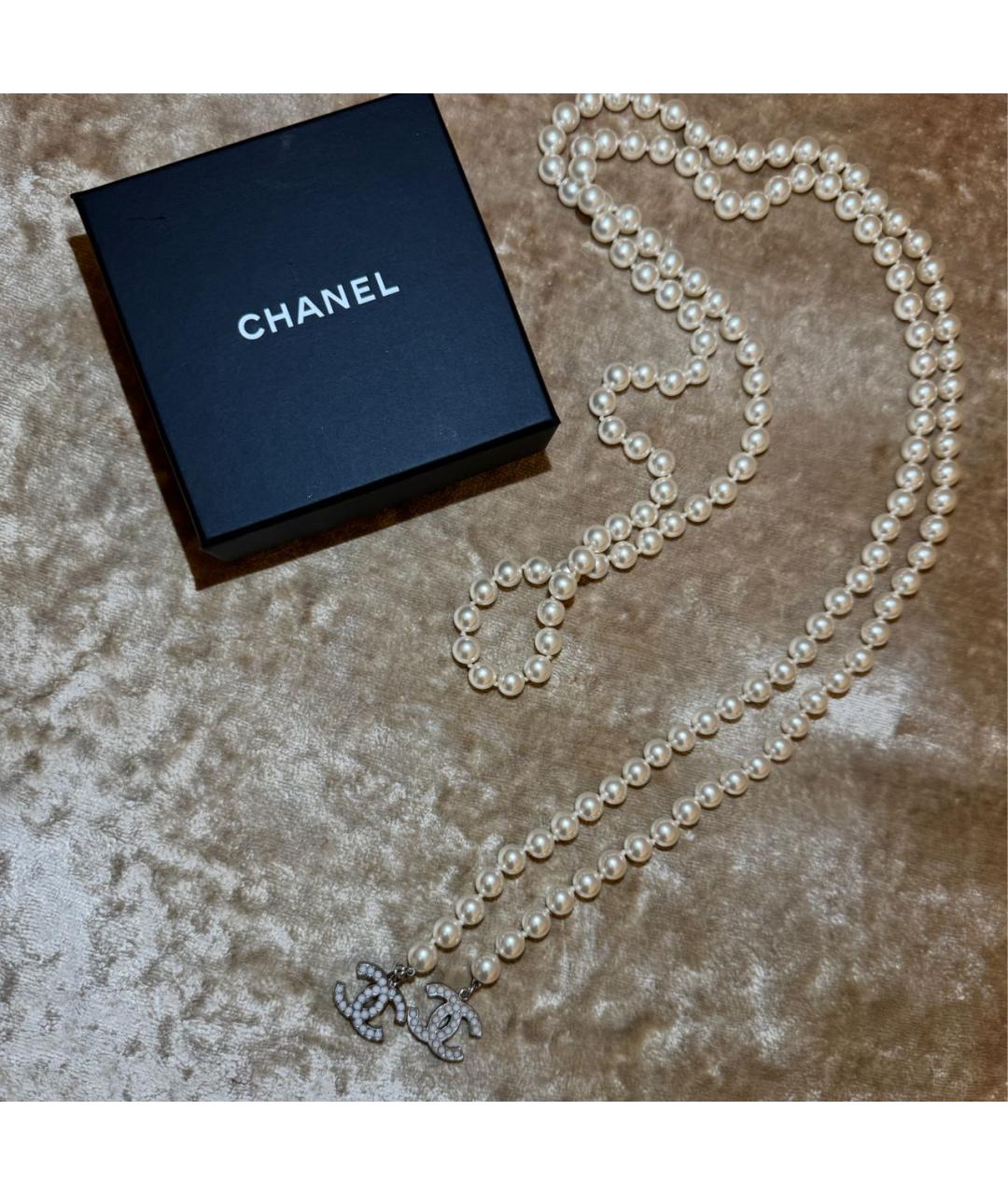 CHANEL Серебряное жемчужное колье, фото 5