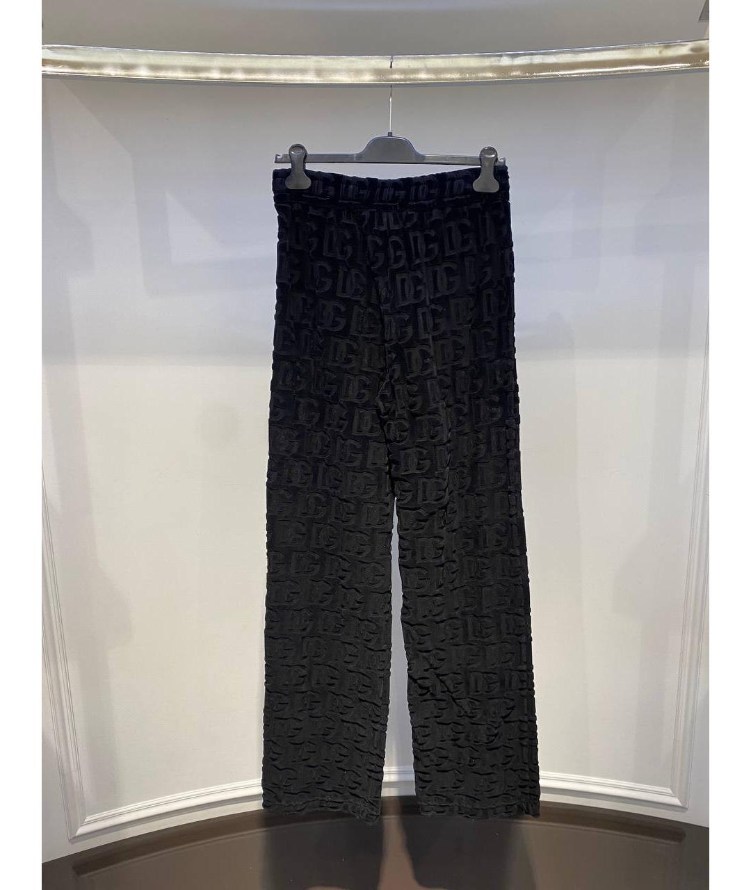 DOLCE&GABBANA Черные хлопковые прямые брюки, фото 3