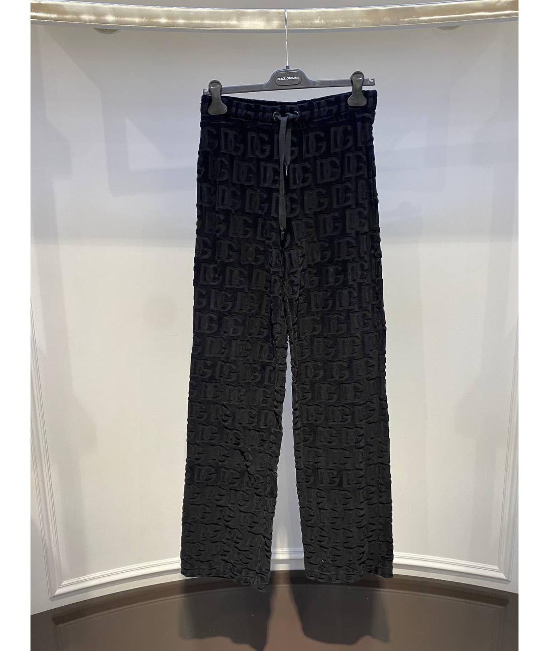 DOLCE&GABBANA Черные хлопковые прямые брюки, фото 2