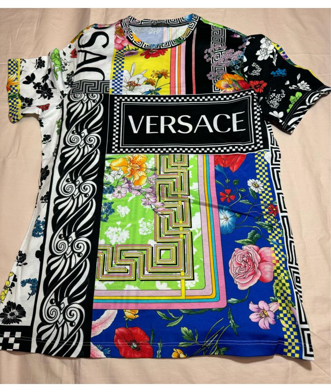 VERSACE Мульти хлопковая футболка, фото 5