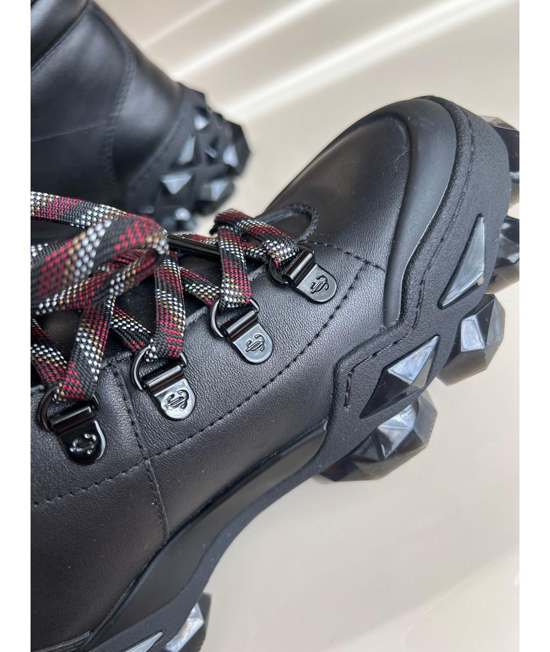 JIMMY CHOO Черные кожаные ботинки, фото 5