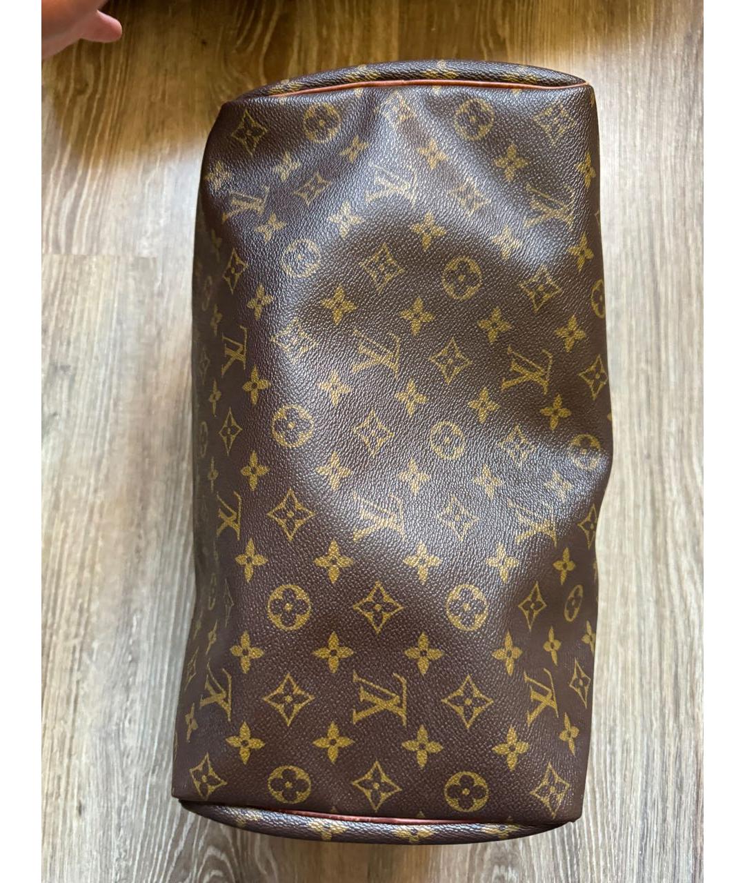 LOUIS VUITTON Коричневая кожаная сумка с короткими ручками, фото 3