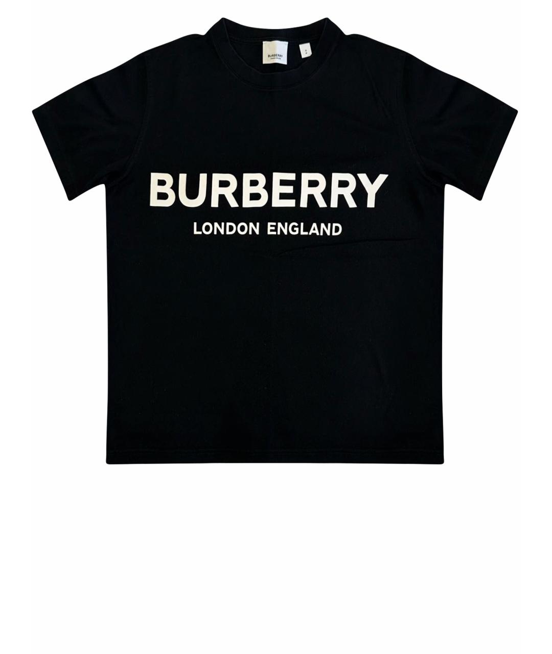 BURBERRY Черная хлопковая футболка, фото 1