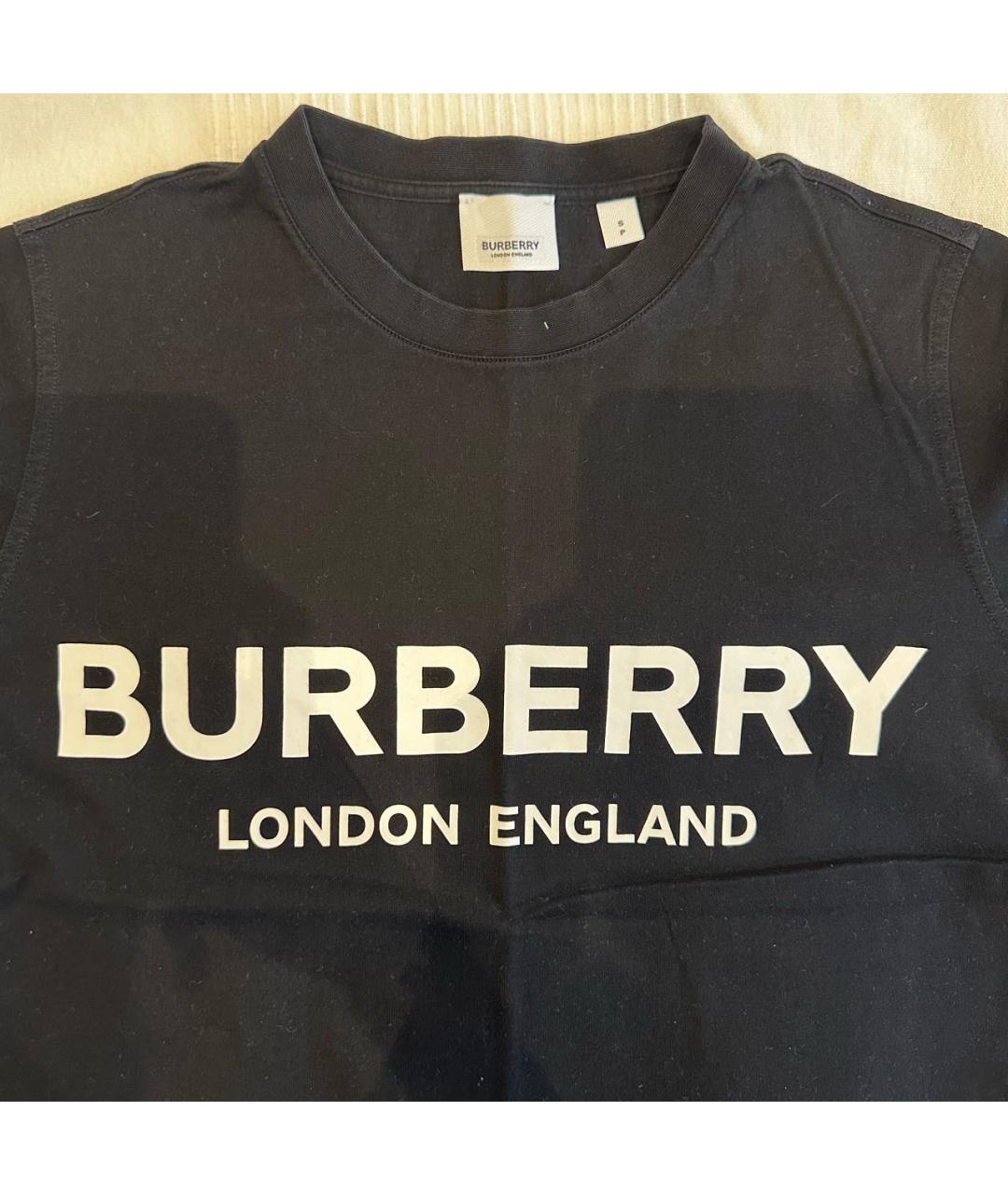 BURBERRY Черная хлопковая футболка, фото 3